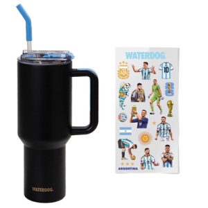 Vaso Doble Pared Edición Mundial - 1200 Cc Negro + Stickers - Acero Aisi 304 - Black
