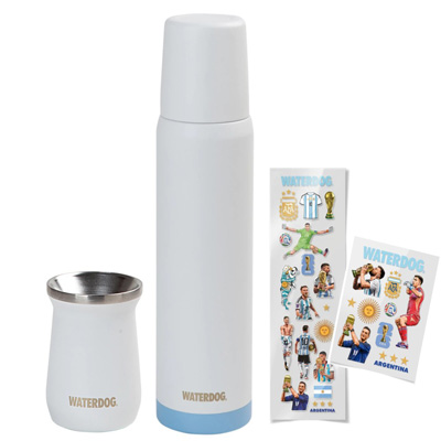 Termo + Mate - Edición Mundial + Stickers - Acero Aisi 304 - White