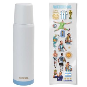 Termo Edición Mundial + Stickers - 1000 Cc Blanco - Acero Aisi 304 - White
