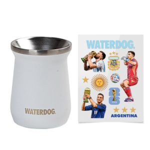 Mate Edición Mundial + Stickers - 240 Cc Negro - Acero Aisi 304 - White