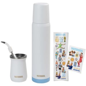 Termo + Mate + Bombilla - Edición Mundial + Stickers - Acero Aisi 304 - White