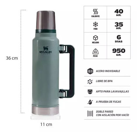 NUEVO - TERMO STANLEY CLASSIC 1.4 LT (GREEN)