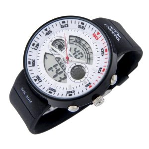 RELOJ NEGRO MONTREAL ACERO-CALENDARIO